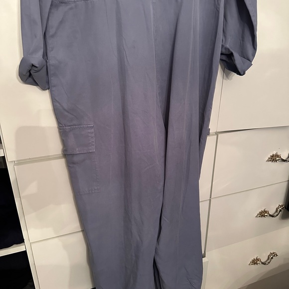 Boston Proper Slate Blue Utility Jumpsuit - Picture 6 of 7